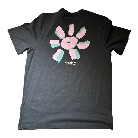 Element Skate Co. T-Shirt  Navy with Pink and Blue Flower Design Size Medium - Picture 1 of 3